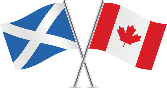scottish and canadian flags